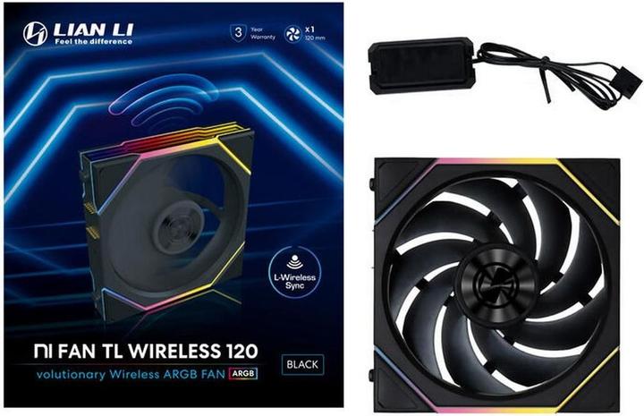 Actual product image Lian-Li UNI FAN TL Wireless Lüfter, ARGB, PWM - 120 mm, schwarz (120 mm, 1 x)
