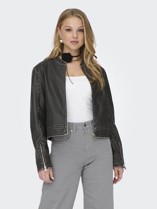 Produktbild Only Stehkragen Ärmelbündchen mit Reissverschluss Jacke Kunstlederjacke (XS)
