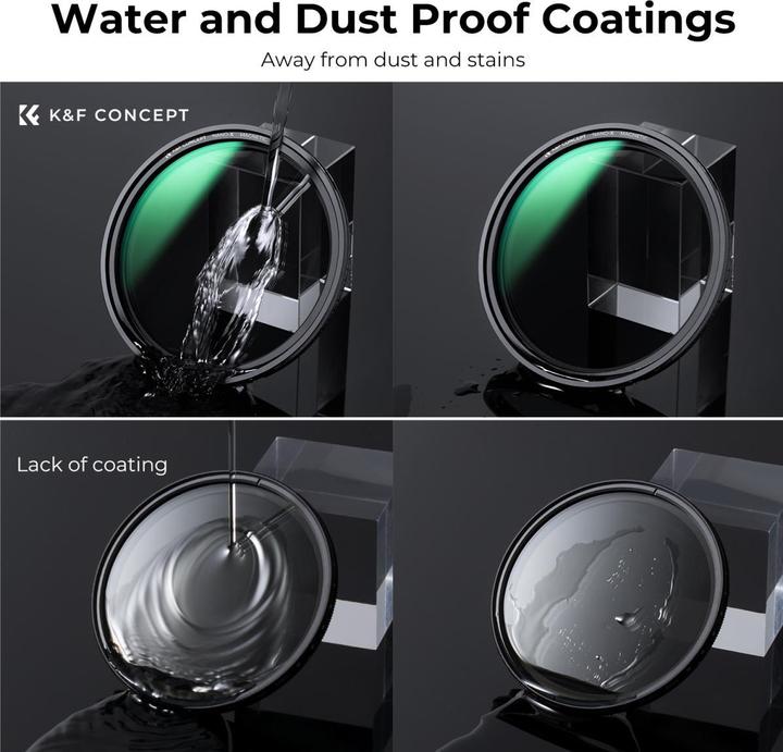 Image du produit K&F Concept Concept Filtre ND variable ND8-128 Nano X Magnetic 52mm (52 mm, Filtre gris neutre, 128 mm)