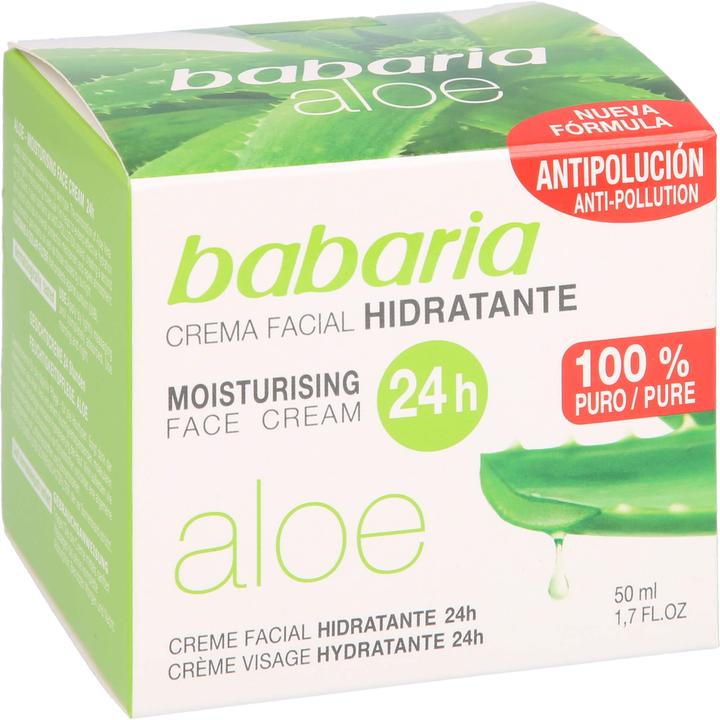 Immagine prodotto Babaria Crema viso idratante all'Aloe Vera 24 ore su 24 50ml (50 ml, Crema 24h)