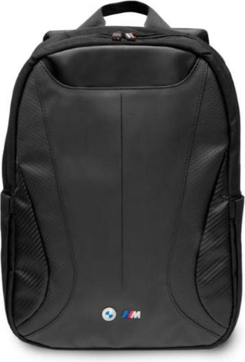 Actual product image BMW Backpack BMBP15SPCTFK 16" black/black Carbon&Leather Tricolour