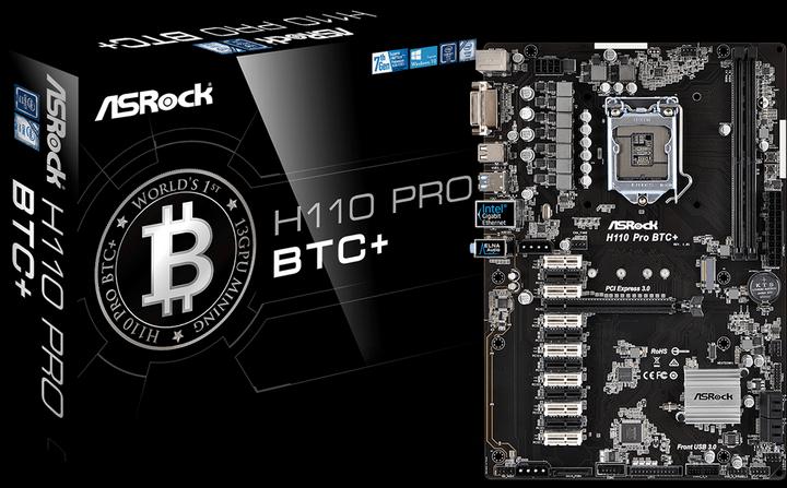 Actual product image AsRock H110 Pro Btc+ (LGA 1151, Intel H110, ATX)