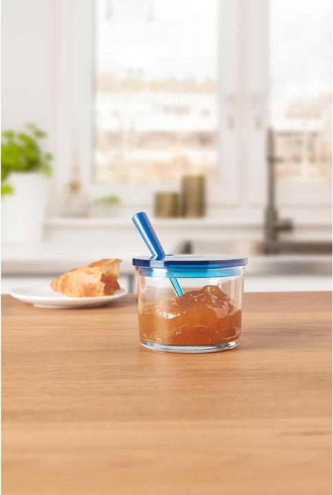 Produktbild Montana: Marmeladendose Brunch mit Löffel, Transparent/Blau (0.22 l)