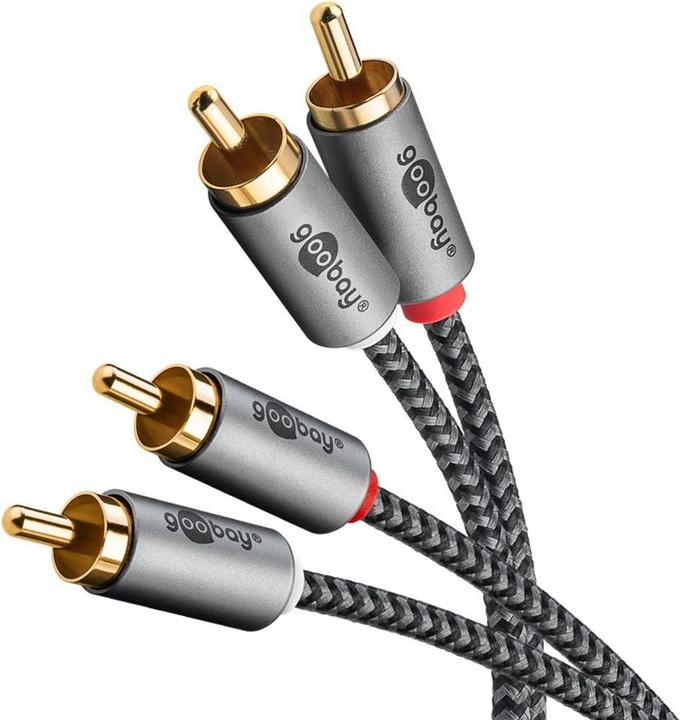 Produktbild Goobay Stereo-Cinchkabel, 1 m, Sharkskin Grey (1 m, Cinch)