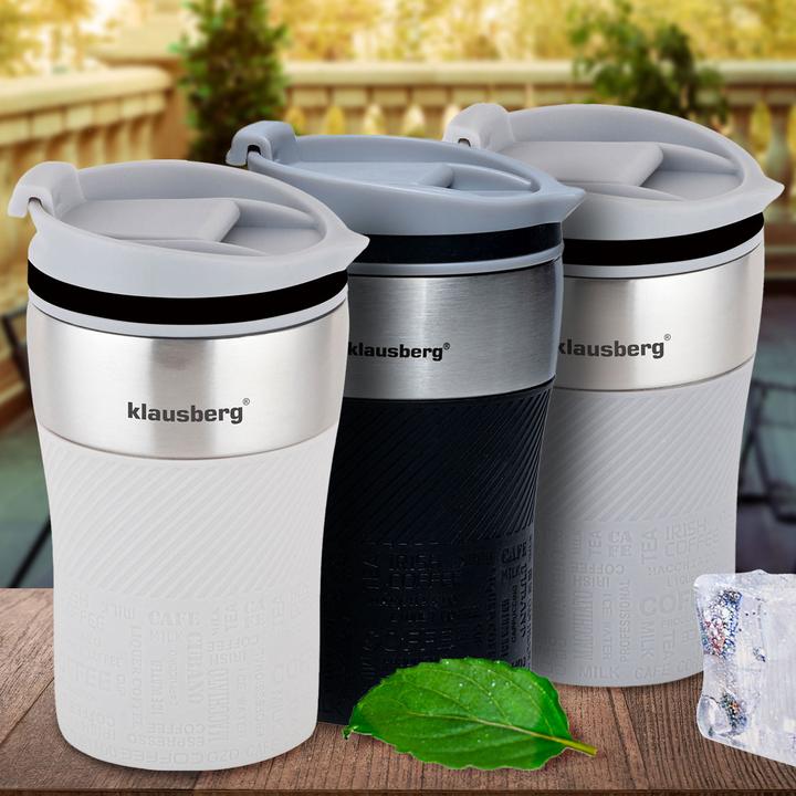 Produktbild Klausberg 2er-Set Doppelwandiger Thermobecher, 280ml, schwarz (0.28 l)