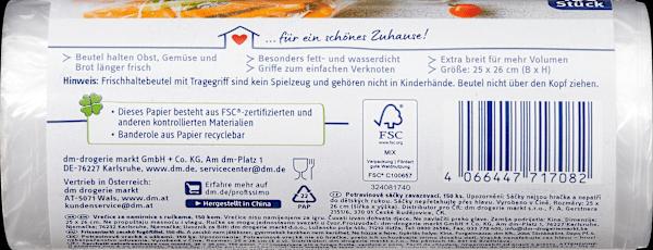 Nährwerte und Zutaten dm Profissimo Frischhaltebeutel mit Tragegriff (150 x)