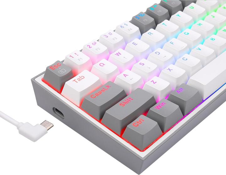 Actual product image Redragon K617 Fizz RGB white/grey (US, Cable)