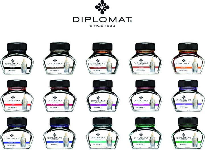 Actual product image Diplomat Ink glass black 30ml (Inkwell, Black)