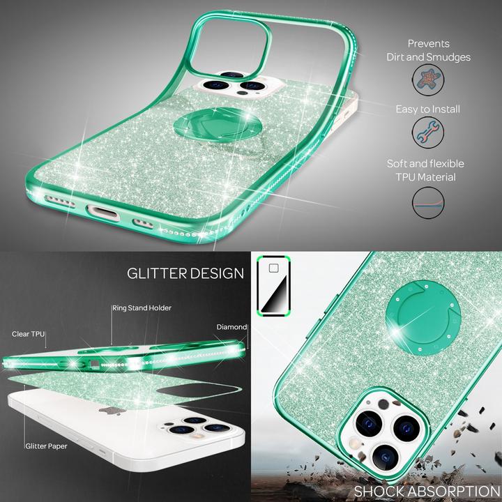 Produktbild Nalia Ring Glitzer Silikon Hülle (Apple iPhone 13 Pro)