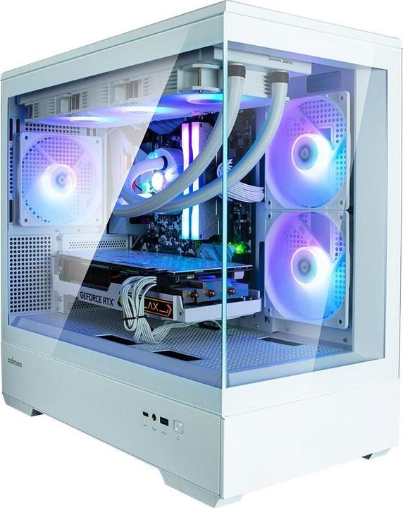 Actual product image Zalman GHE P30 V2 micro-ATX case Tempered Glass Panoramic View - White (mATX)