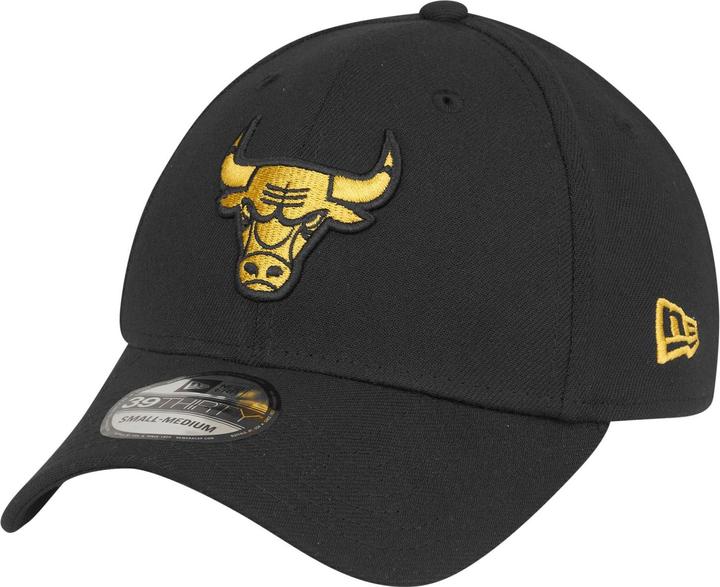 Actual product image New Era 39Thirty Stretch Cap - Chicago Bulls noir / gold (M/L)