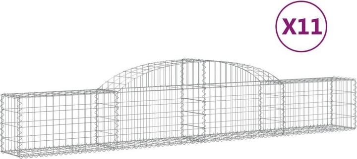 Produktbild VidaXL Gabionen mit Hochbogen 11 Stk. 300x30x40/60 cm Verzinktes Eisen