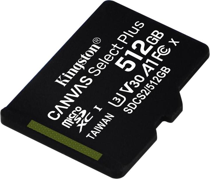 Immagine prodotto Kingston Canvas Select Plus (512 GB, microSDXC, U3, UHS-I)