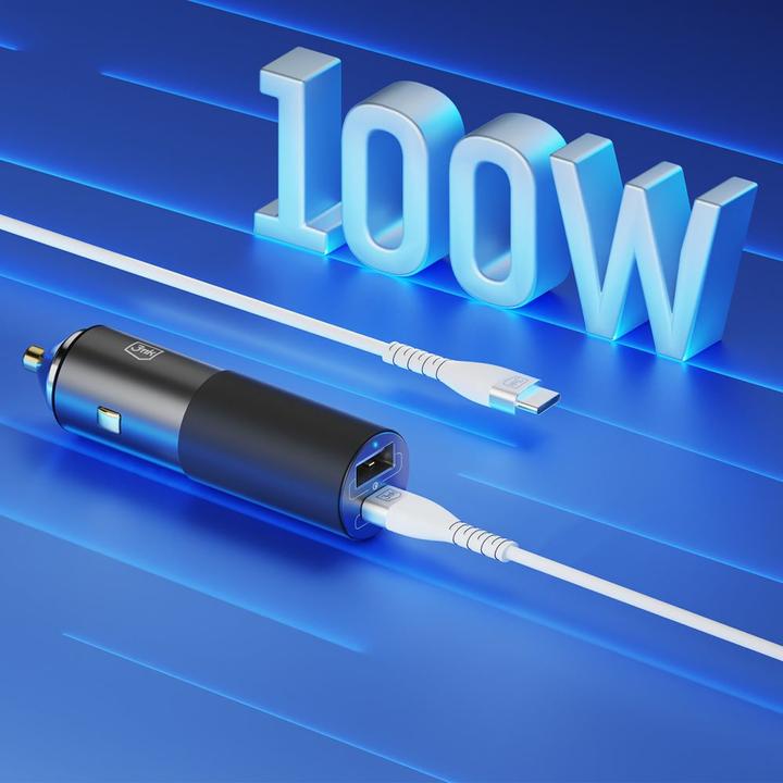 Actual product image 3MK Hyper Car Charger 100W / DC12-24 / USB-C+USB-A