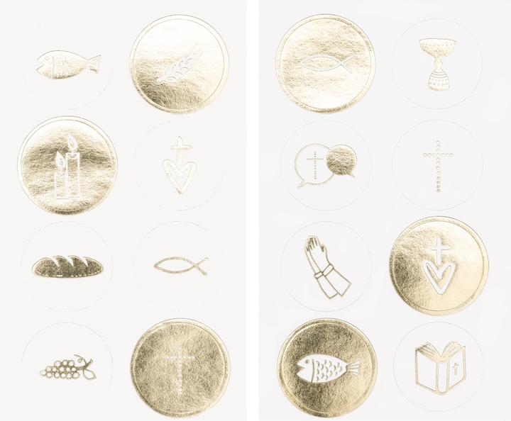 Image du produit Rico Design Stickers "Fêtes chrétiennes", avec feuille d'or