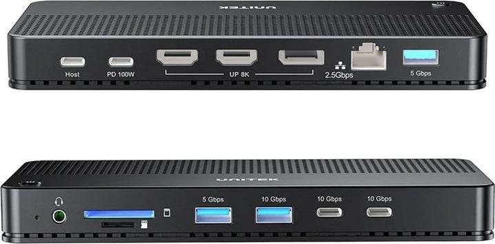 Image du produit Unitek D1104A01 Station d'accueil 13in1 MST HDMI DP 8K PD 100W (USB-C)