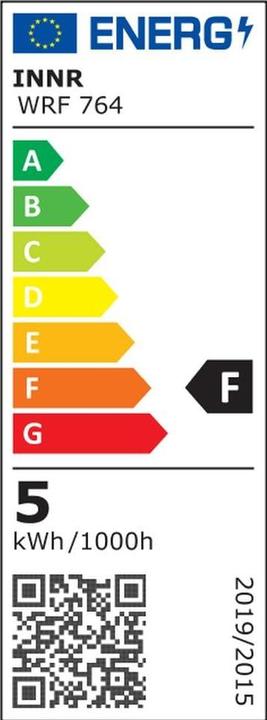 Etichetta energetica Innr WRF 764-2 (E27, 4.50 W, 350 lm, 2 x, F)