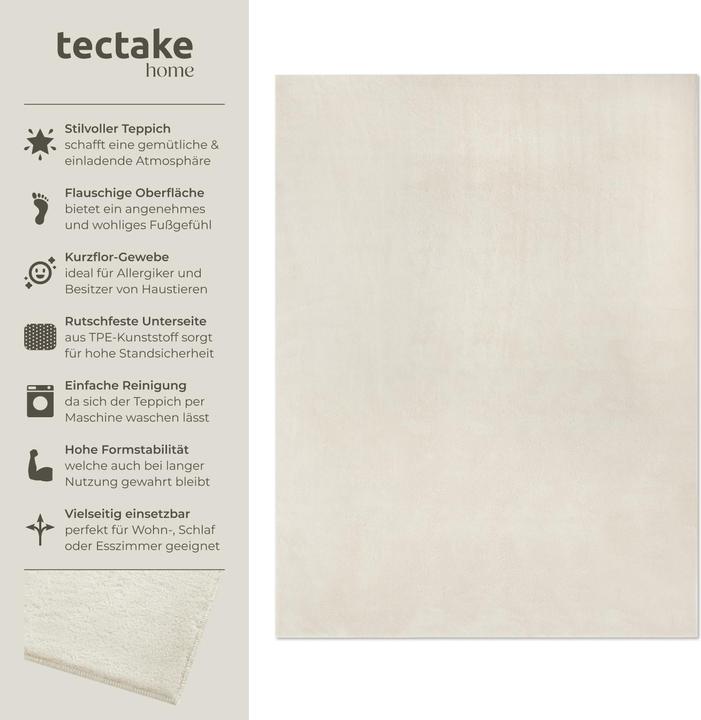 Produktbild tectake Kurzflorteppich Soft Zone (140 x 200 cm)