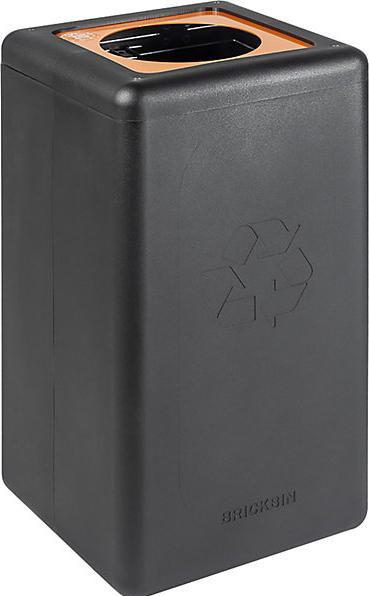 Immagine prodotto ReinigungsBerater Sistema di raccolta differenziata BrickBin, bidone di plastica nero arancione da 65 L con supporto (65 l)