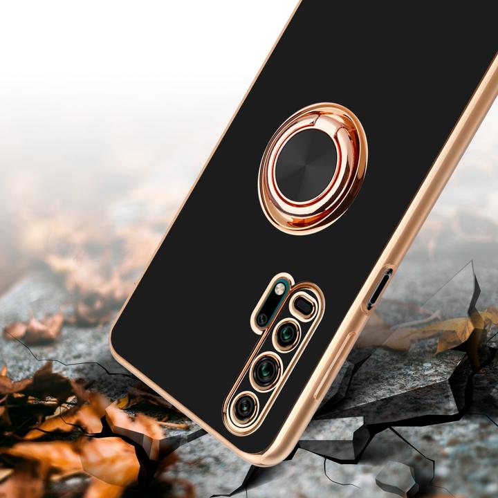 Productafbeelding Cadorabo Hoesje voor Honor 20 PRO in TPU met camerabescherming en ring LM089 Style (Honor 20 Pro)
