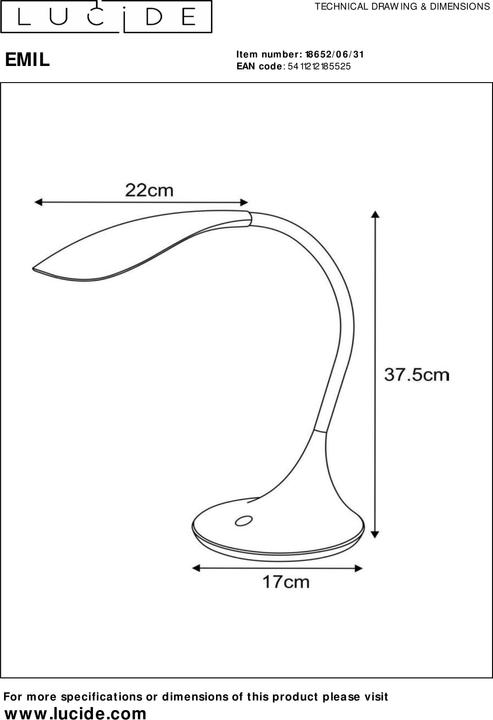 Image du produit Lucide Emil (480 lm)