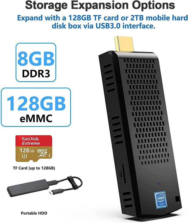 Image du produit Snunmu Mini PC Stick (Intel Atom x5-Z8350 x5-Z8350, 8 Go, 128 Go)