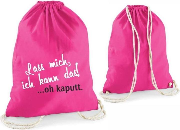 Image du produit 4you Design Sac de gym Statement "Laisse-moi, je peux le faire!?oh cassé" rose"