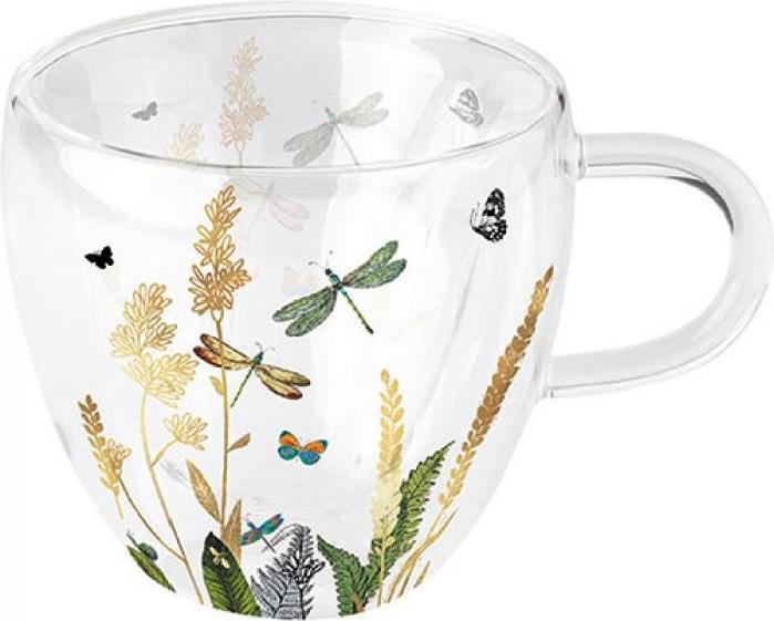Actual product image Ambiente Glass tumbler double-walled Ornamental Flowers 0,2 l (Gift bag)