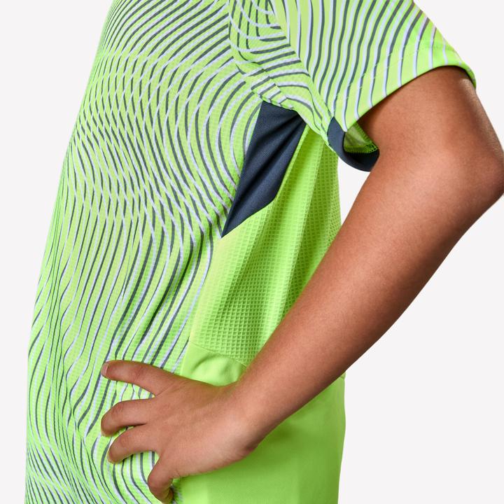 Image du produit Kipsta Maillot De Football Enfant Manches Courtes Viralto Wave Jaune Fluo, Gris,Noir (14, 15, 16)