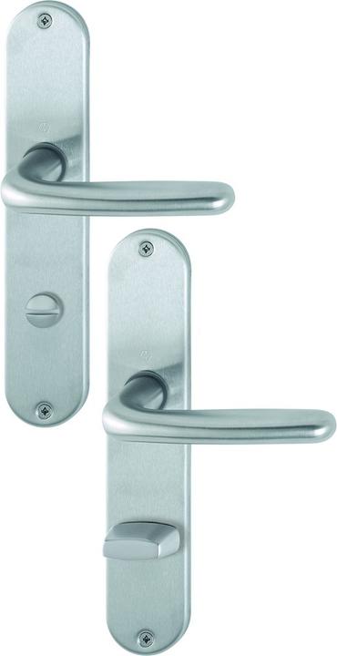 Produktbild Hoppe Langschildgarnitur Cardiff E1850Z/302 Edelstahl F69 SK/OL 78 mm DIN links / rechts (Türgarnitur)