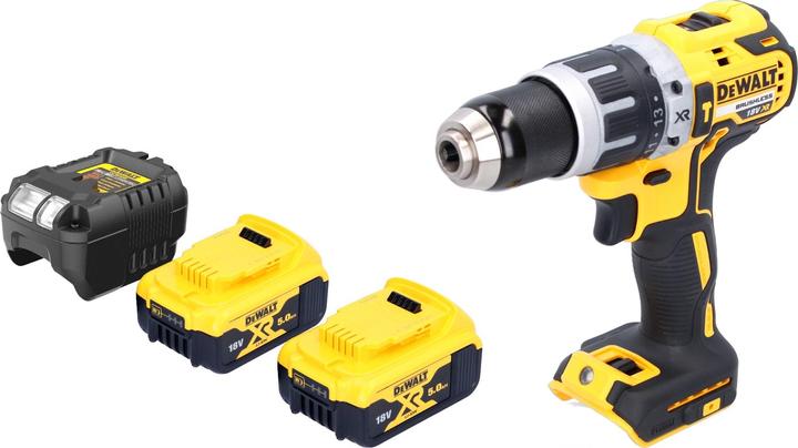 Actual product image DeWalt DCD 796 P2 Akku Schlagbohrschrauber 18 V 70 Nm Brushless + 2x Akku 5,0 Ah + Ladegerät (Rechargeable battery operated)
