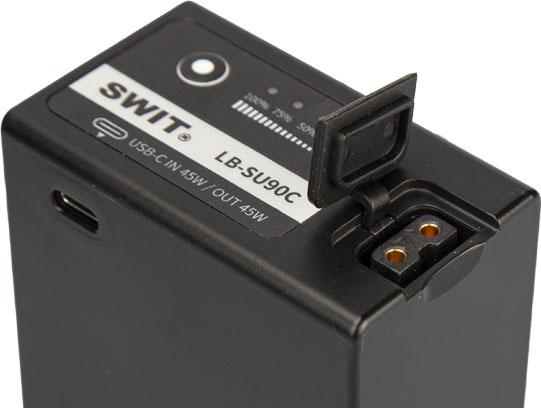 Actual product image Swit LB-SU90C | 90Wh BP-U-type DV battery with USB-C and D-tap (Camera battery)