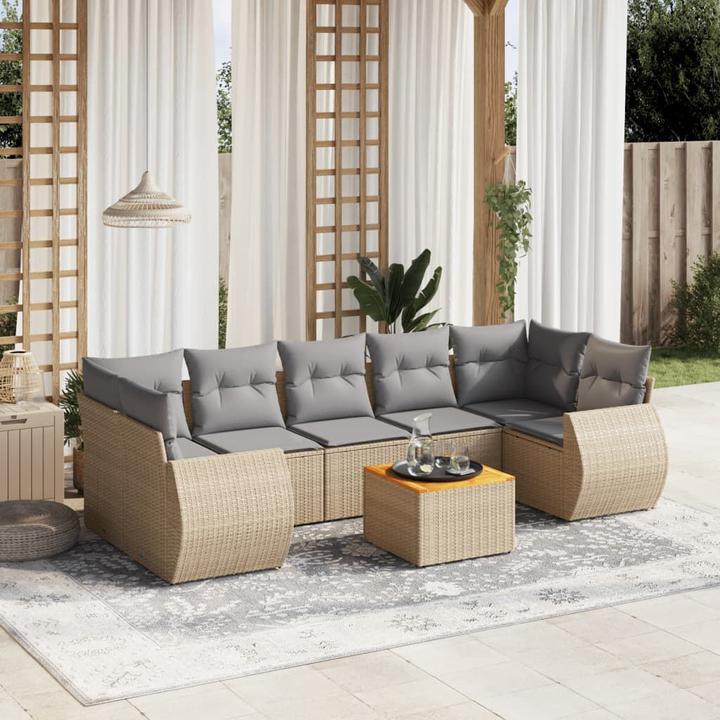 Image du produit VidaXL Meuble de jardin Canapé Salon de jardin Ensemble de jardin 8 pièces Beige
