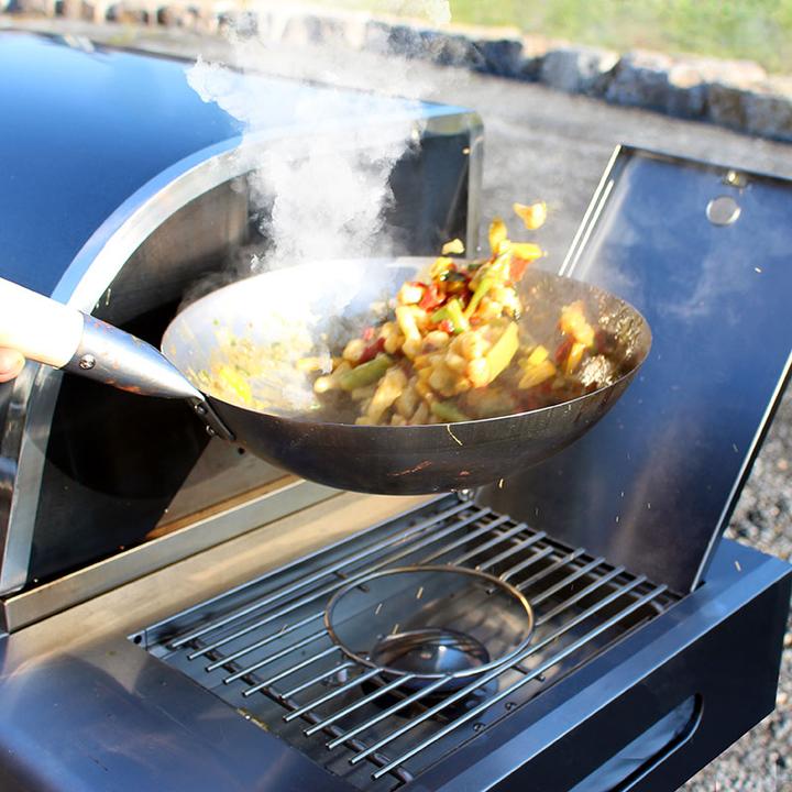 Produktbild All'Grill Original chinesische Wokpfanne mit Holzgriff, Ø 30 cm (30 cm, Wok Pfanne, Stahl)