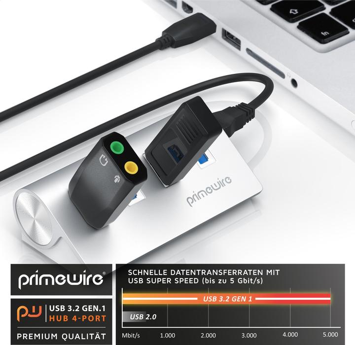 Produktbild Primewire 4 Port USB Hub (USB-A, 4 Ports)