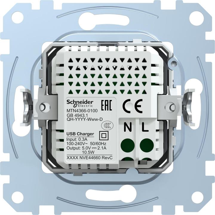 Produktbild Schneider Electric USB-Ladestation-Einsatz MTN4366-0100 (0.10 W)
