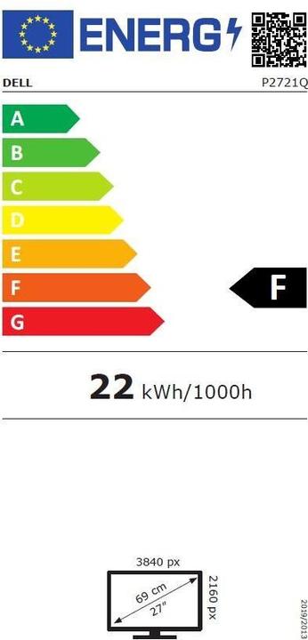 Energie-Label Dell P2721Q (3840 x 2160 Pixel, 27")