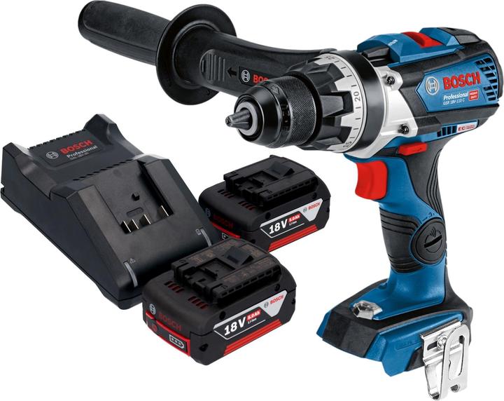 Actual product image Bosch Professional Bosch GSR 18V-110 C Professional Akku Bohrschrauber 18 V 110 Nm Brushless + 2x Akku 5,0 Ah + (Rechargeable battery operated)