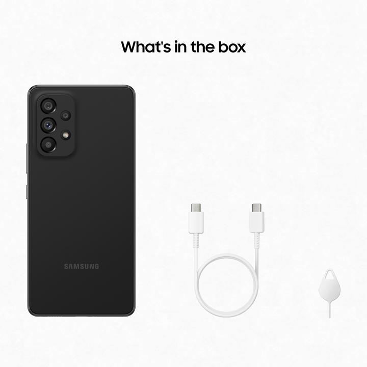 Actual product image Samsung Galaxy A53 5G (128 GB, Awesome Black, 6.50", Hybrid Dual SIM, 64 Mpx, 5G)