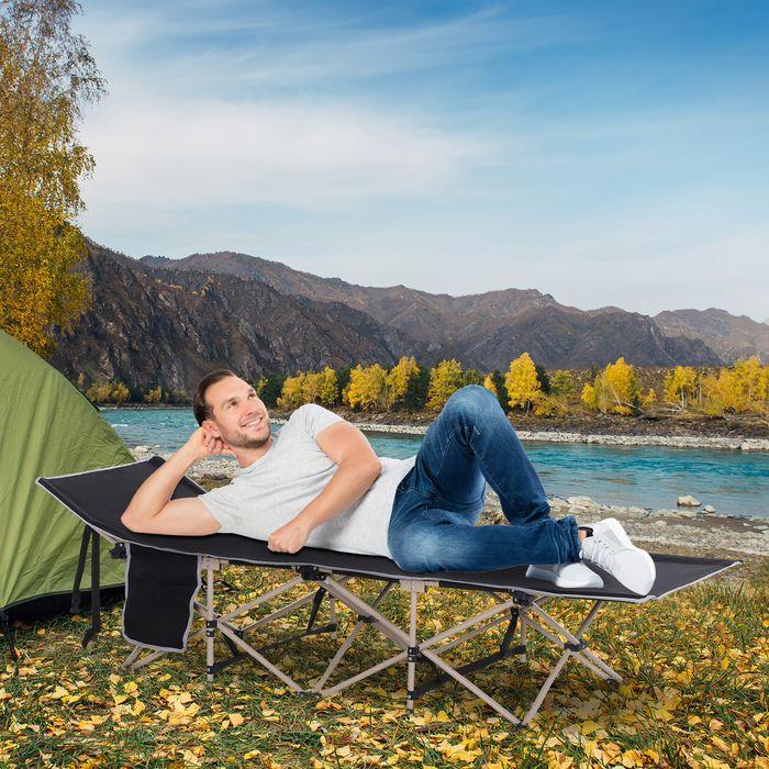 Produktbild Swisshandel24 Feldbett Faltbar Campingbett, 190x68x52 cm, Schwarz