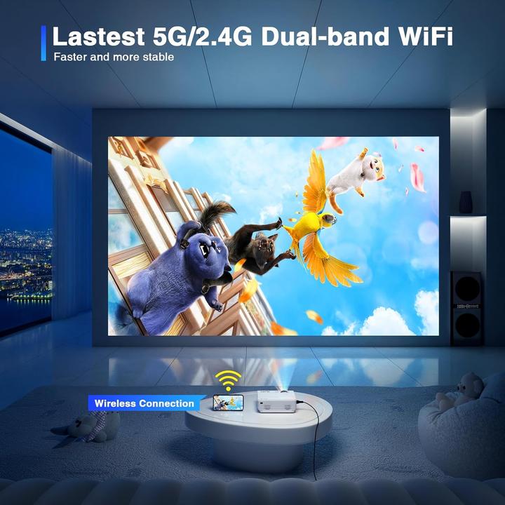 Produktbild XuanPad HD Mini Projektor mit WiFi & Bluetooth (16000 lm)