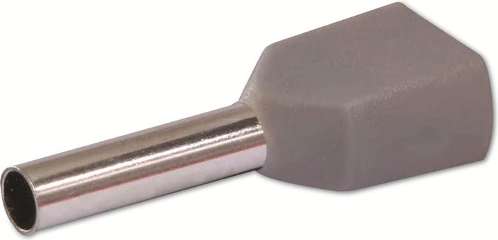 Quadrios 22C434 Twin ferrule 0.75 mm² Partially insulated Grey 1 set