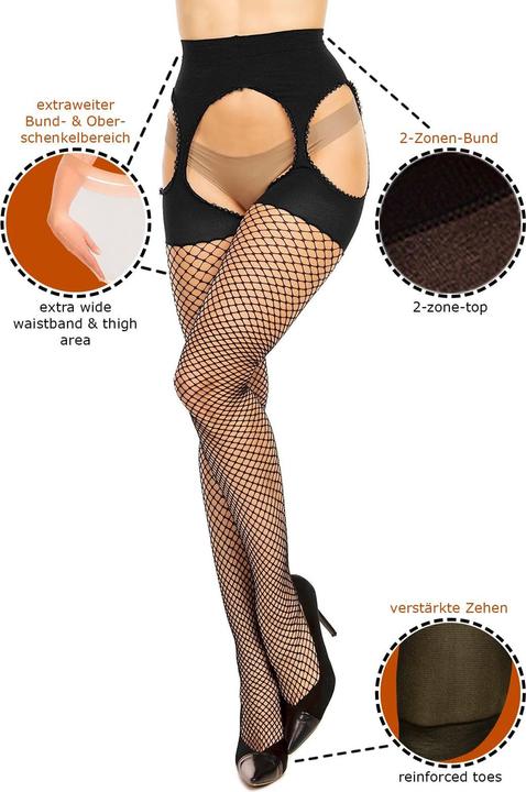 Image du produit Glamory Mesh Ouvert Collant, couleur noir, taille 52-54 (52 - 54)