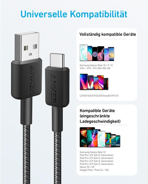 Image du produit Anker USB A – USB C (1.80 m, USB 2.0)