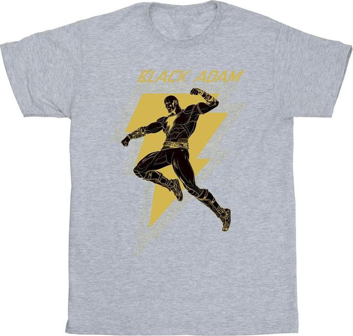 Actual product image Boys Black Adam Golden Bolt Chest T-Shirt (104)