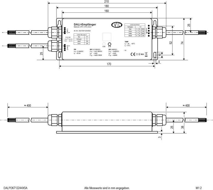 Produktbild EVN DALPD6712244X5A DALI-LED-Steuerung 12-36VDC 720W