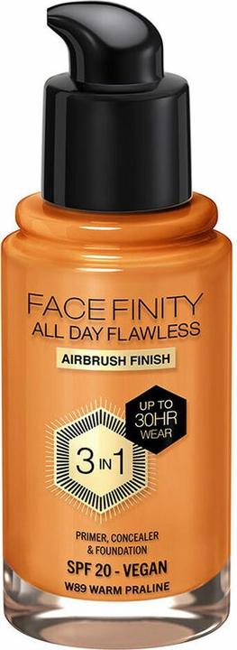Produktbild Max Factor Facefinity All Day Flawless 3 In 1 Foundation W89-Warm Praline 30ml (W89 Warm Praline)