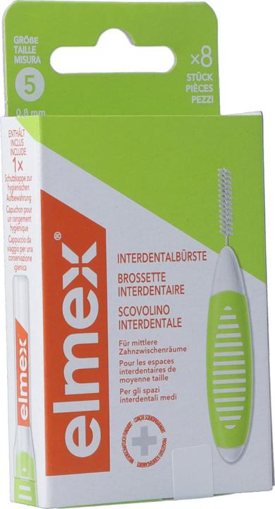Produktbild Elmex Interdentalbürsten 0.8mm Grün (8 Stk) (8 x, 0.80 mm)