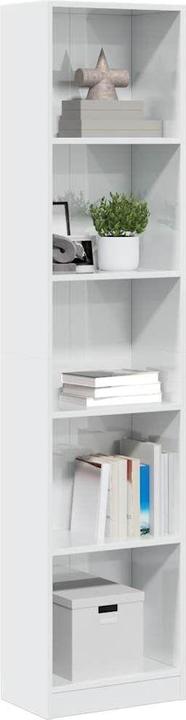 Produktbild VidaXL Bücherregal Hochglanz-Weiss 40x24x176 cm Holzwerkstoff (40 x 24 x 176 cm)