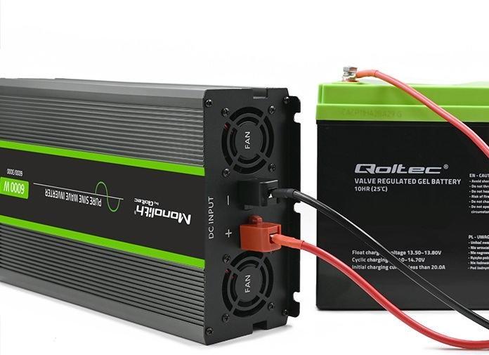 Actual product image Qoltec Przetwornica napięcia Monolith | 3000W | 6000W | 24V na 230V | Czysty Sinus | LCD